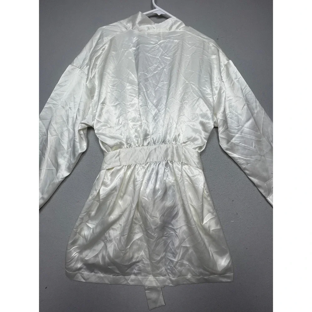 Victoria's Secret Robe Satin White Womens S/M